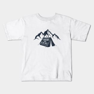 Mountains, Tent. Camping And Hiking. Adventure, Travel, Wanderlust Kids T-Shirt